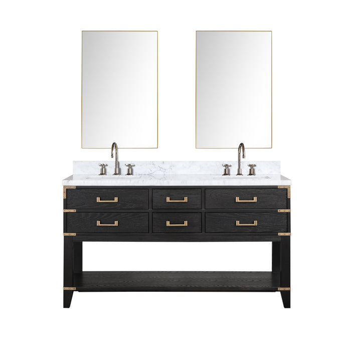 Lexora Home Norwalk Bath Vanity with Carrara Marble Countertop