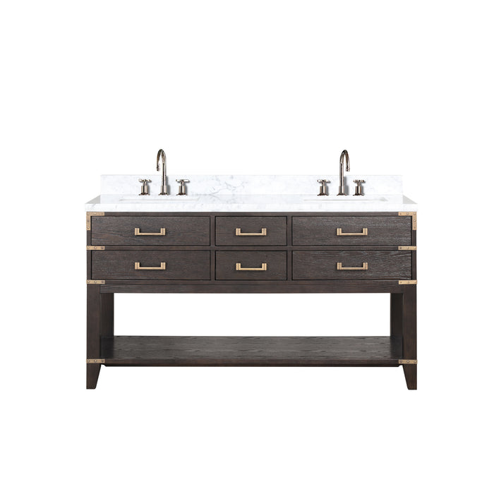 Lexora Home Norwalk Bath Vanity with Carrara Marble Countertop