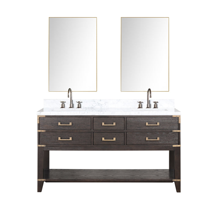 Lexora Home Norwalk Bath Vanity with Carrara Marble Countertop