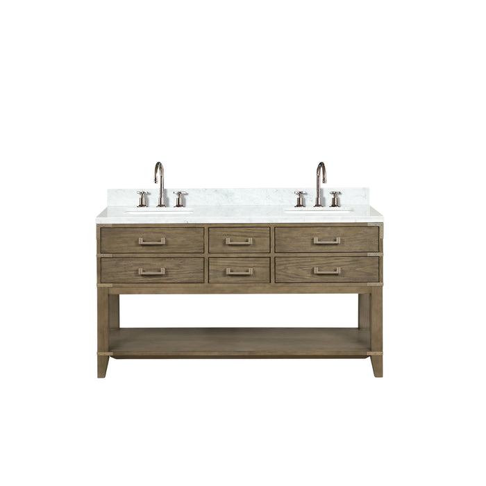 Lexora Home Norwalk Bath Vanity with Carrara Marble Countertop