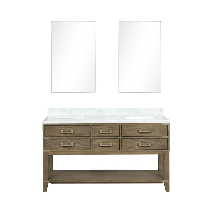 Lexora Home Norwalk Bath Vanity with Carrara Marble Countertop