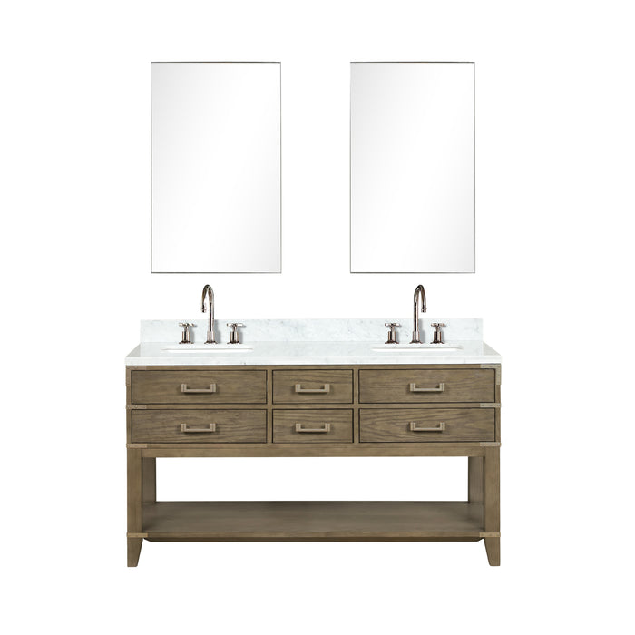 Lexora Home Norwalk Bath Vanity with Carrara Marble Countertop