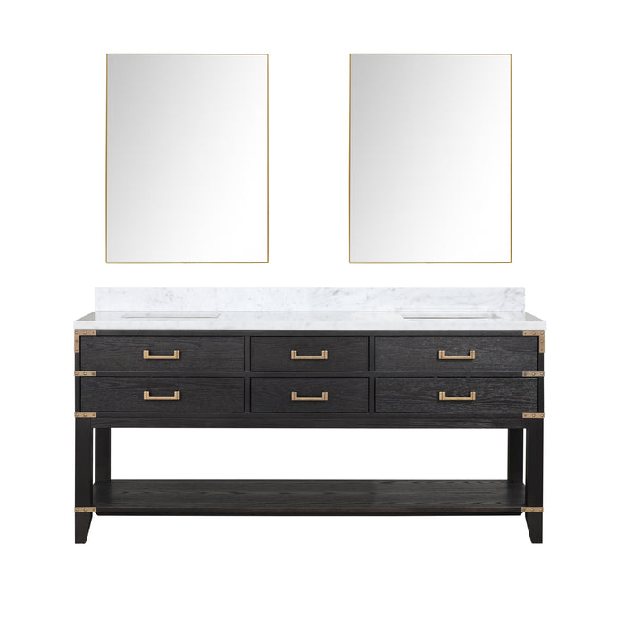 Lexora Home Norwalk Bath Vanity with Carrara Marble Countertop