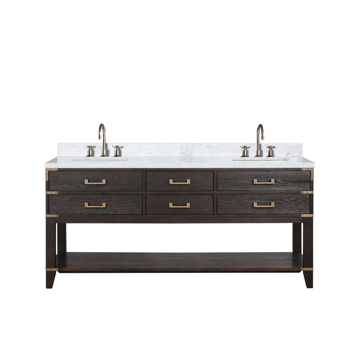 Lexora Home Norwalk Bath Vanity with Carrara Marble Countertop