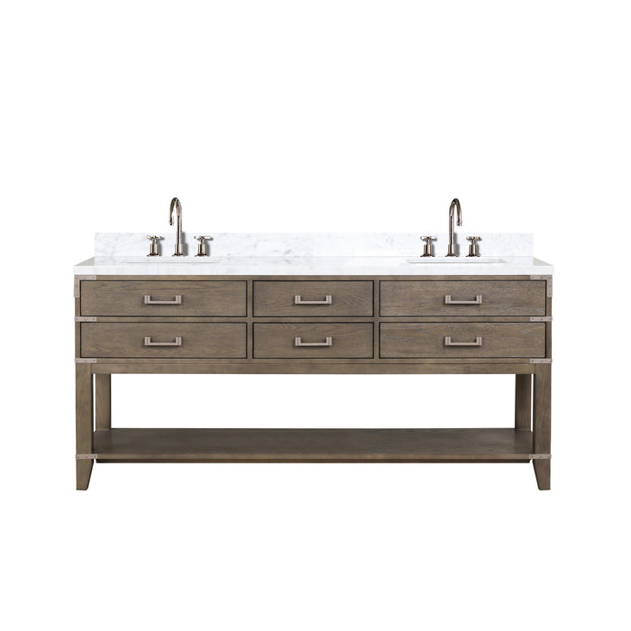 Lexora Home Norwalk Bath Vanity with Carrara Marble Countertop