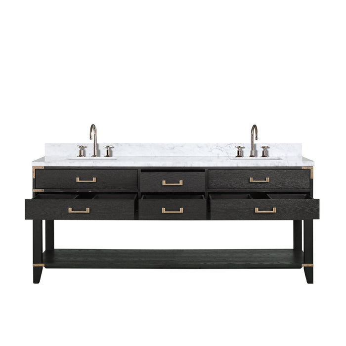 Lexora Home Norwalk Bath Vanity with Carrara Marble Countertop