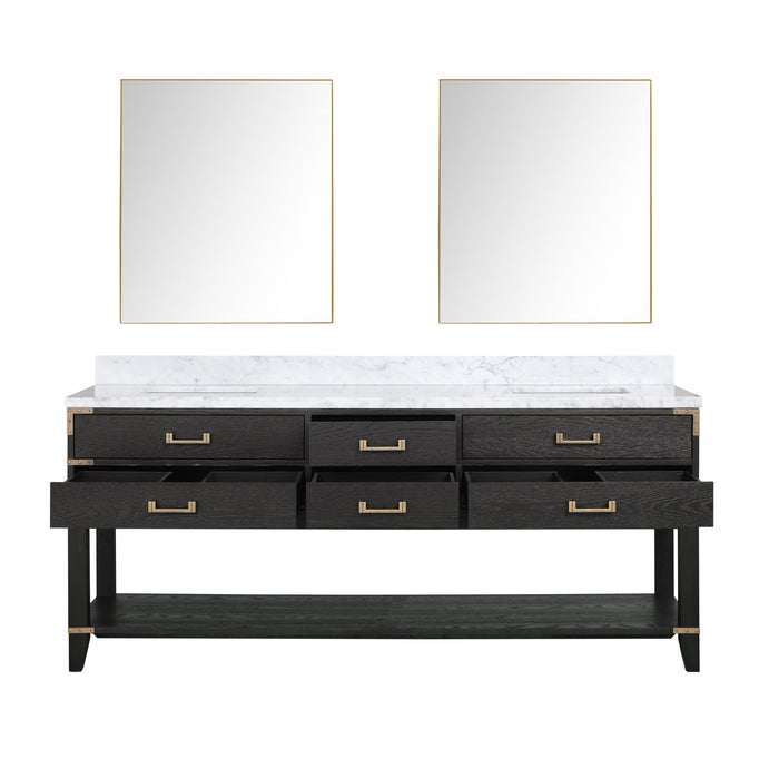 Lexora Home Norwalk Bath Vanity with Carrara Marble Countertop