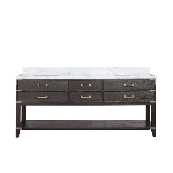 Lexora Home Norwalk Bath Vanity with Carrara Marble Countertop