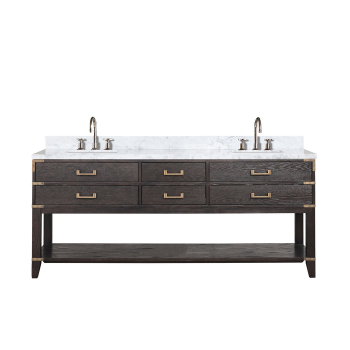 Lexora Home Norwalk Bath Vanity with Carrara Marble Countertop