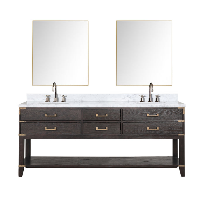 Lexora Home Norwalk Bath Vanity with Carrara Marble Countertop