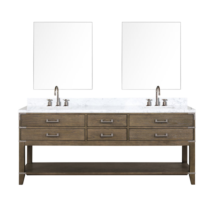 Lexora Home Norwalk Bath Vanity with Carrara Marble Countertop