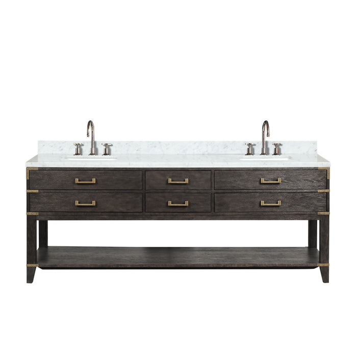 Lexora Home Norwalk Bath Vanity with Carrara Marble Countertop