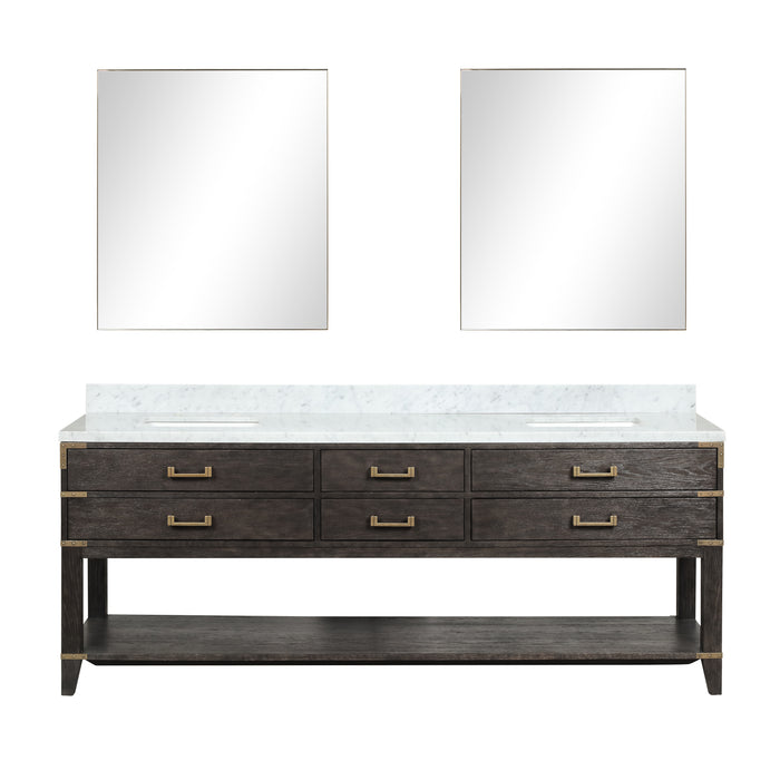 Lexora Home Norwalk Bath Vanity with Carrara Marble Countertop