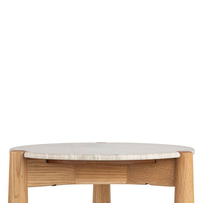 Union Home Carver Marble Side Table - Morchana Brown LVR01001