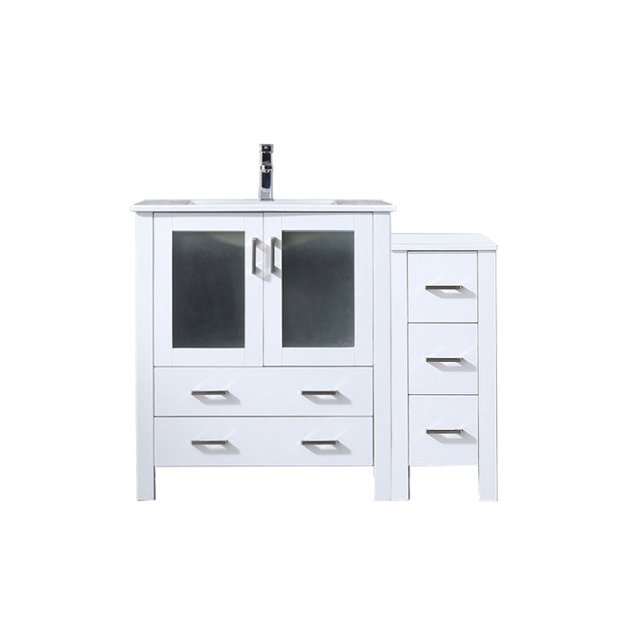 Lexora Home Volez Bath Vanity with Ceramic Countertop and Faucet