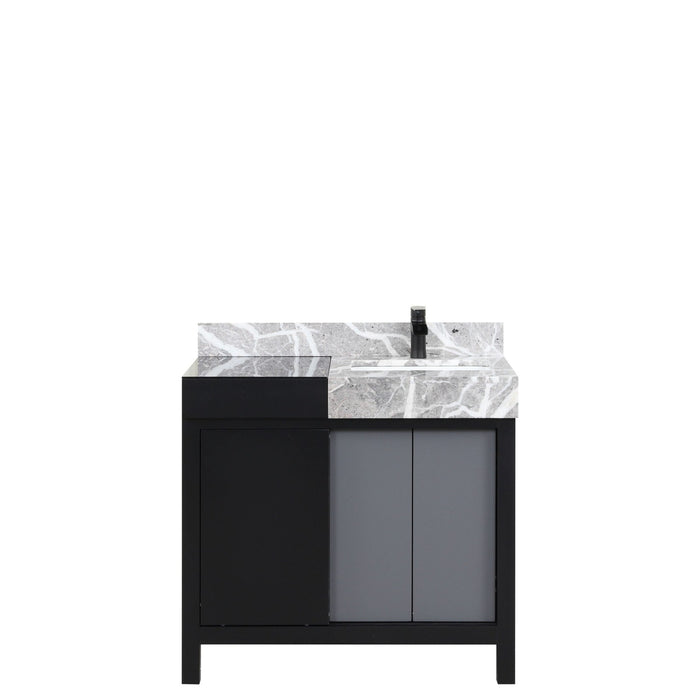 Lexora Home Zilara Bath Vanity with Castle Grey Marble Countertop and Faucet