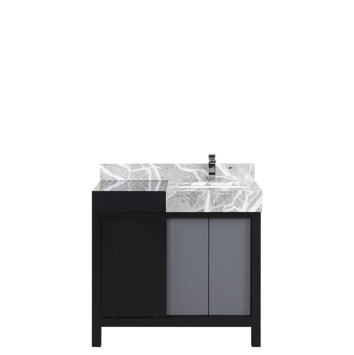 Lexora Home Zilara Bath Vanity with Castle Grey Marble Countertop and Faucet