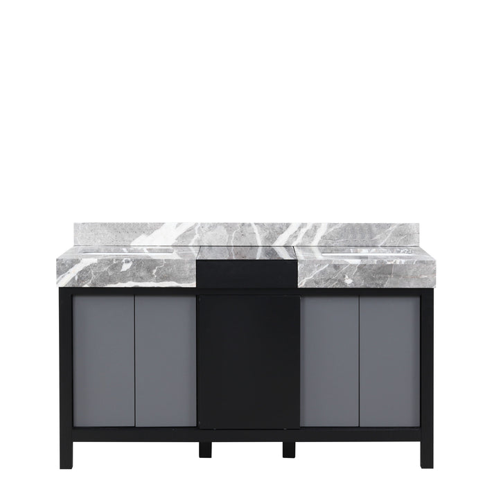 Lexora Home Zilara Bath Vanity with Castle Grey Marble Countertop