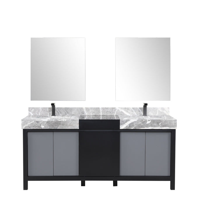 Lexora Home Zilara Bath Vanity with Castle Grey Marble Countertop and Faucet