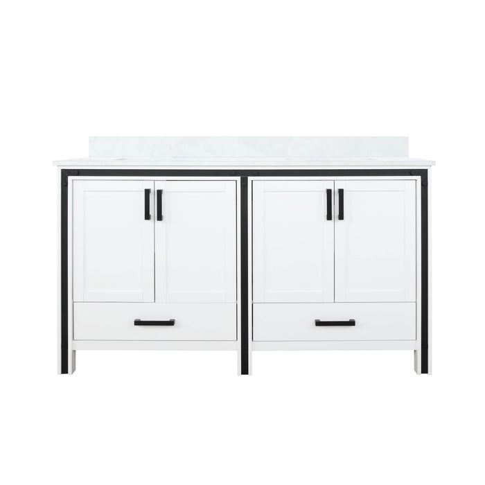 Lexora Home Ziva Bath Vanity with Cultured Marble Countertop