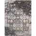 Pasargad Home Transitional Collection Hand-Knotted Charcoal Bsilk & Wool Area Rug- 9' 0" X 12' 0" VASE-469 9x12