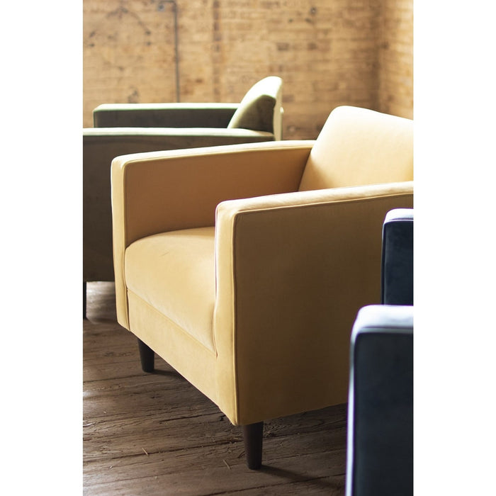 Kalalou Velvet Club Chair \ Steel Blue