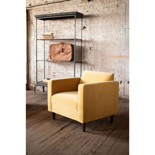 Kalalou Velvet Club Chair \ Honey