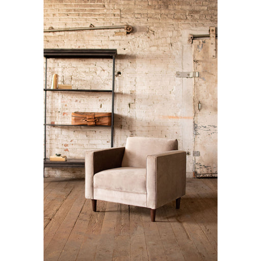 Kalalou Velvet Club Chair \ Cobblestone