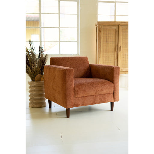 Kalalou Rust Chenille Boucle Club Chair