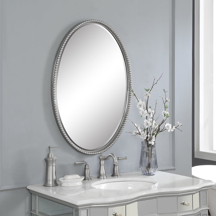 Uttermost Sherise Brushed Nickel Oval Mirror 01102 B