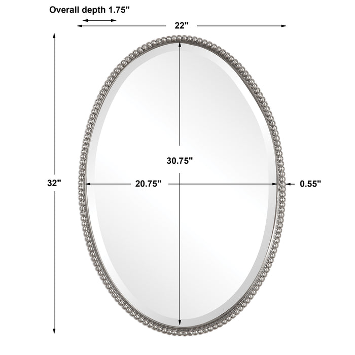 Uttermost Sherise Brushed Nickel Oval Mirror 01102 B
