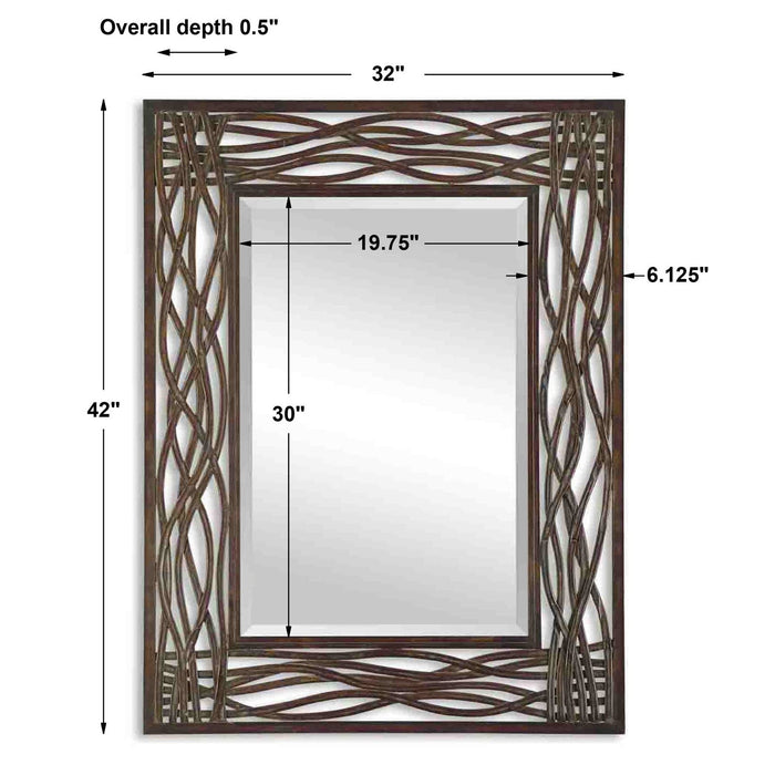 Uttermost Dorigrass Brown Metal Mirror 13707