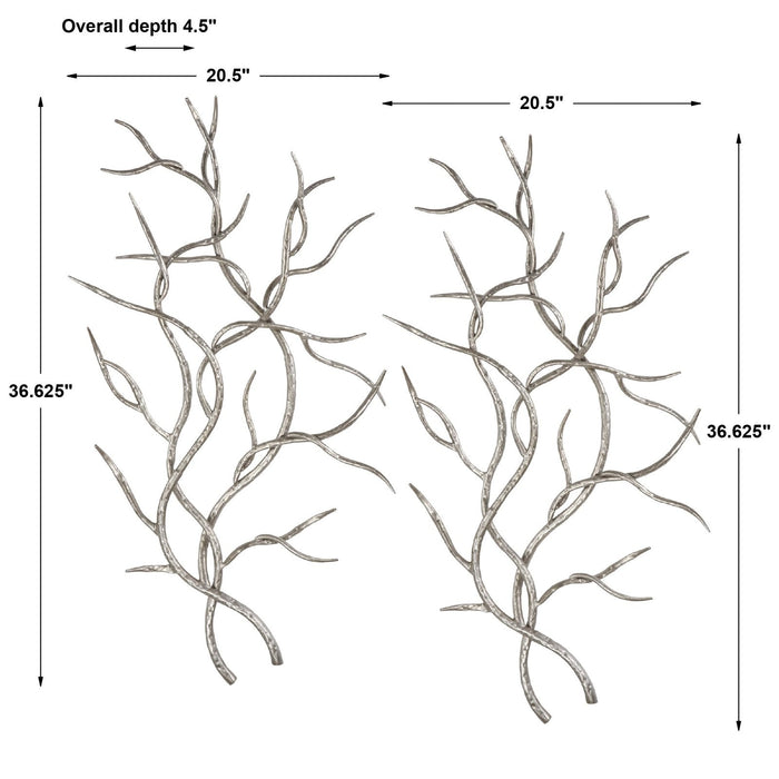 Uttermost Silver Branches Wall Art S/2 04053