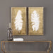 Uttermost White Feathers Gold Shadow Box S/2 04057