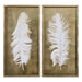 Uttermost White Feathers Gold Shadow Box S/2 04057