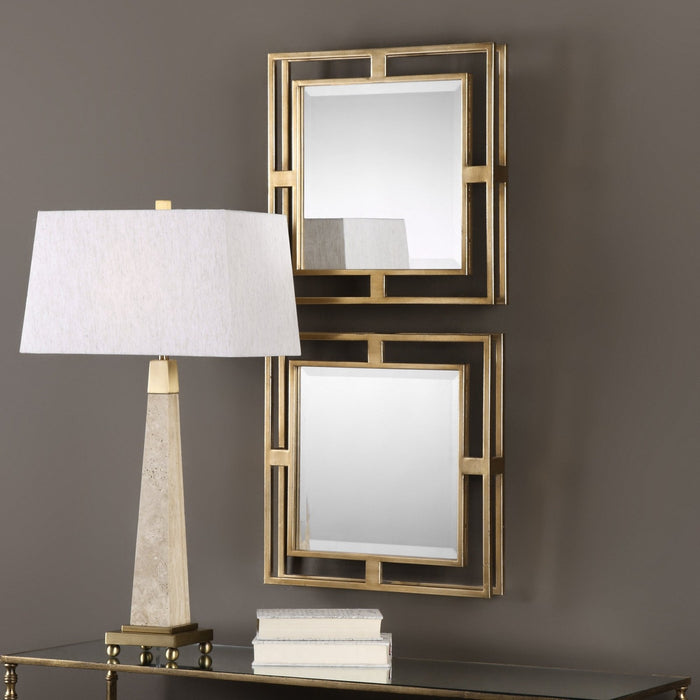 Uttermost Allick Gold Square Mirrors S/2 9234