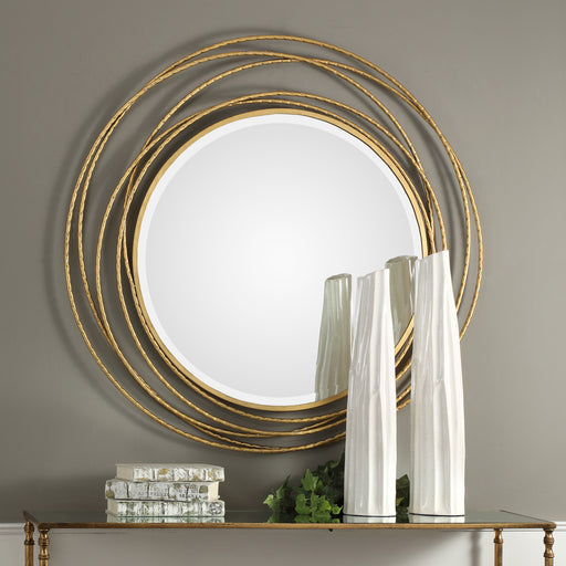 Uttermost Whirlwind Gold Round Mirror 9348