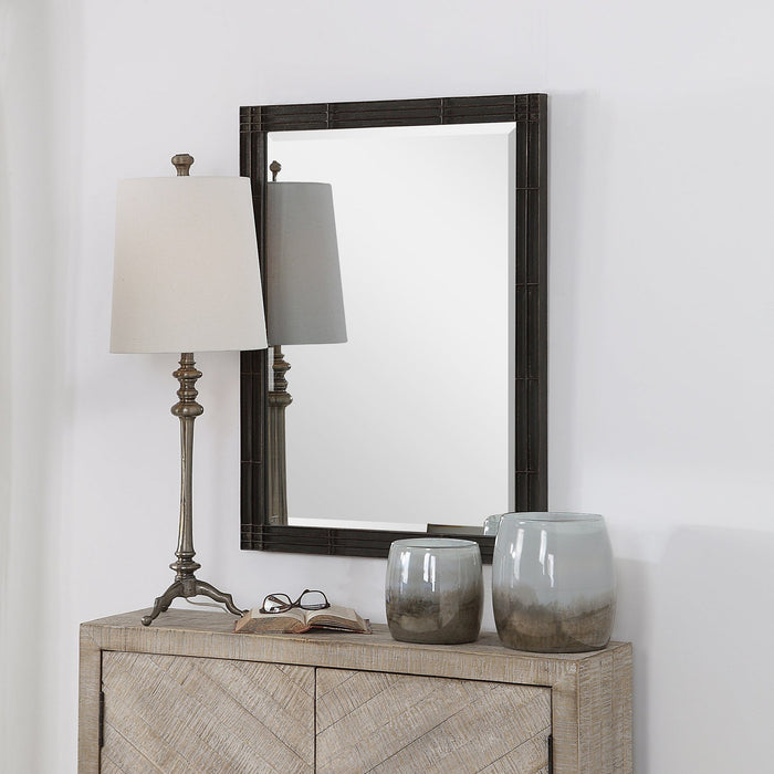 Uttermost Gower Aged Black Vanity Mirror 9485