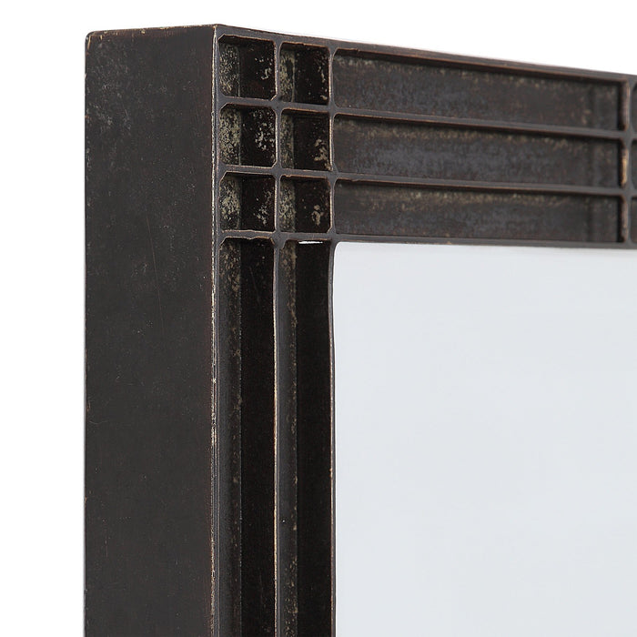Uttermost Gower Aged Black Vanity Mirror 9485