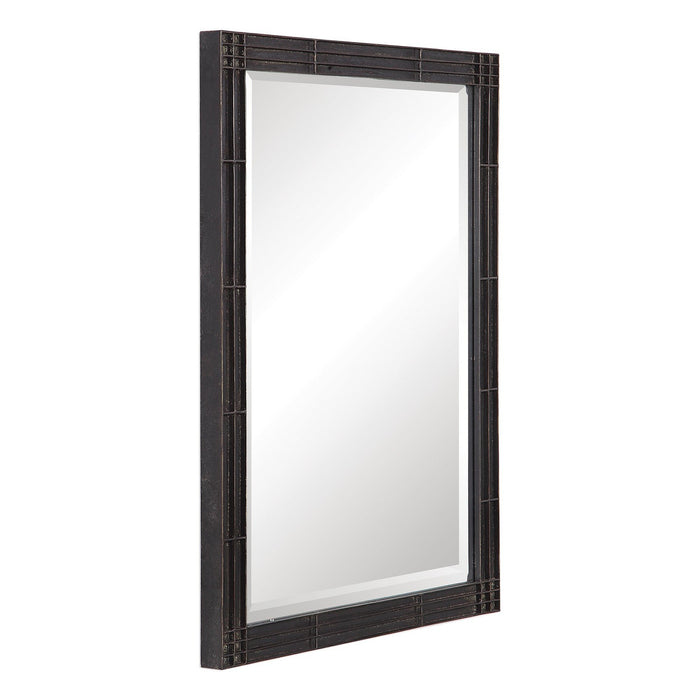 Uttermost Gower Aged Black Vanity Mirror 9485