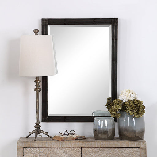 Uttermost Gower Aged Black Vanity Mirror 9485