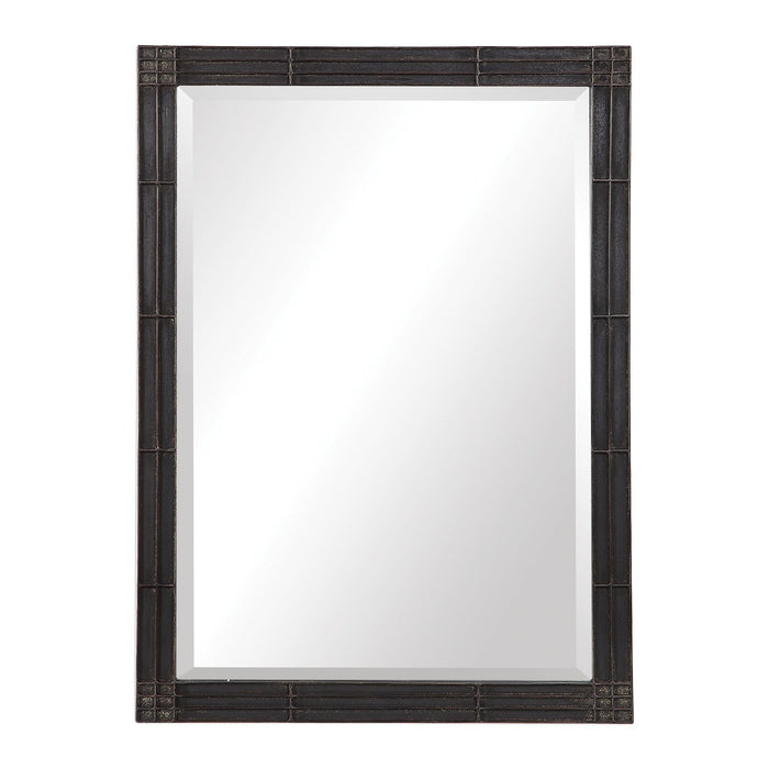 Uttermost Gower Aged Black Vanity Mirror 9485