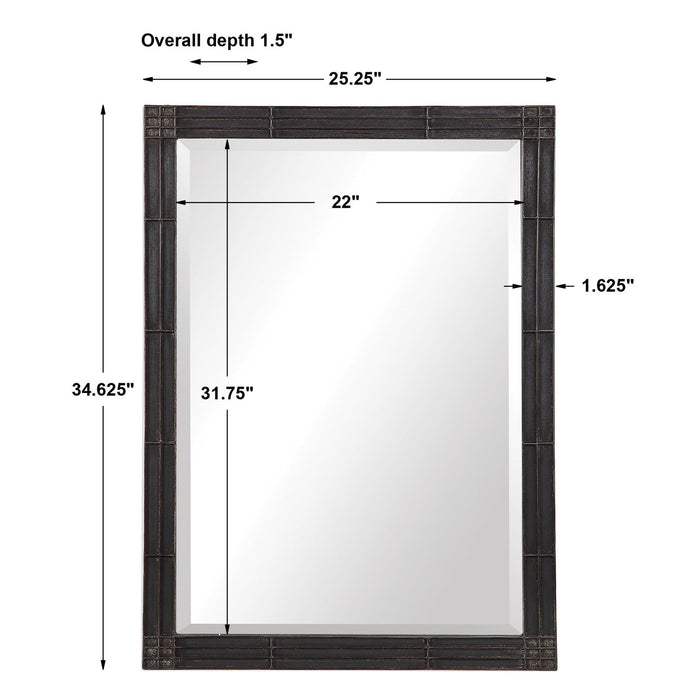Uttermost Gower Aged Black Vanity Mirror 9485