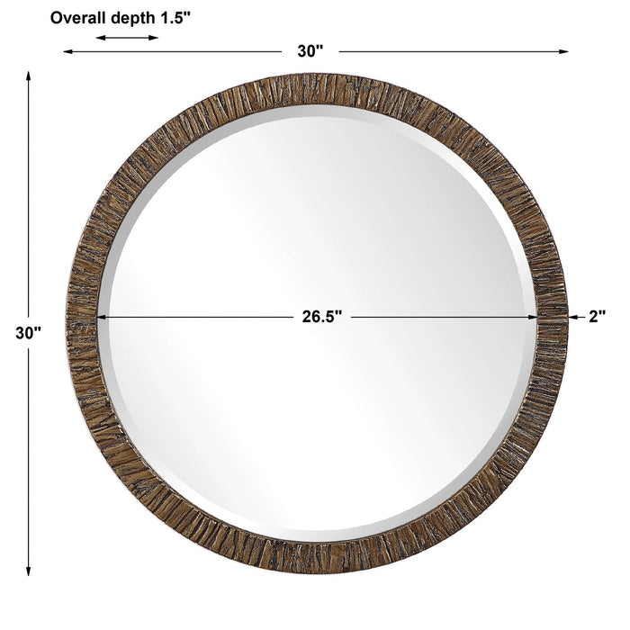 Uttermost Wayde Gold Bark Round Mirror 9459