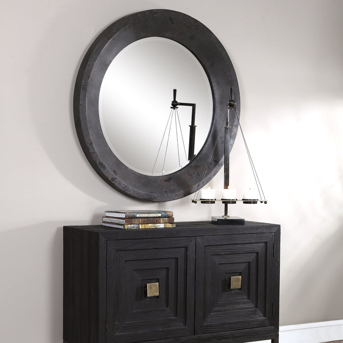 Uttermost Frazier Round Industrial Mirror 9589