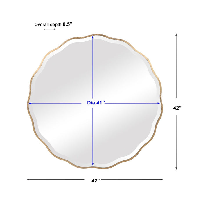 Uttermost Aneta Gold Round Mirror 9611