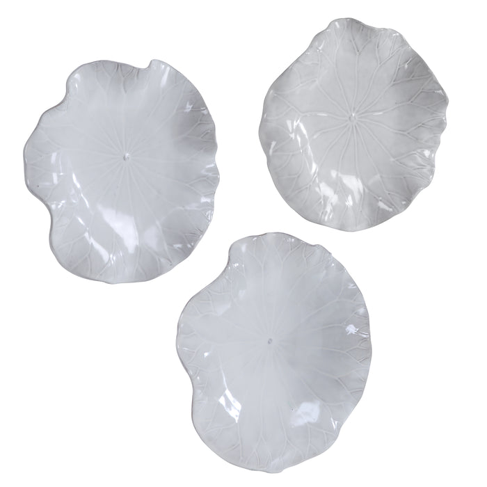 Uttermost Abella Ceramic Wall Decor, S/3, White 04234