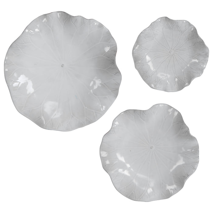 Uttermost Abella Ceramic Wall Decor, S/3, White 04234