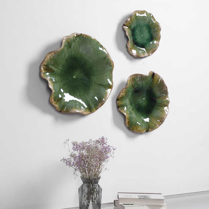 Uttermost Abella Green Ceramic Wall Decor, S/3 04247