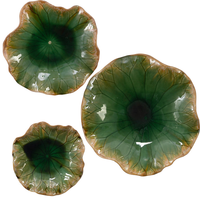 Uttermost Abella Green Ceramic Wall Decor, S/3 04247